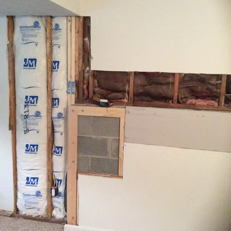 Wall insulation replacement during Basement Flood Cleanup in Hyde Park